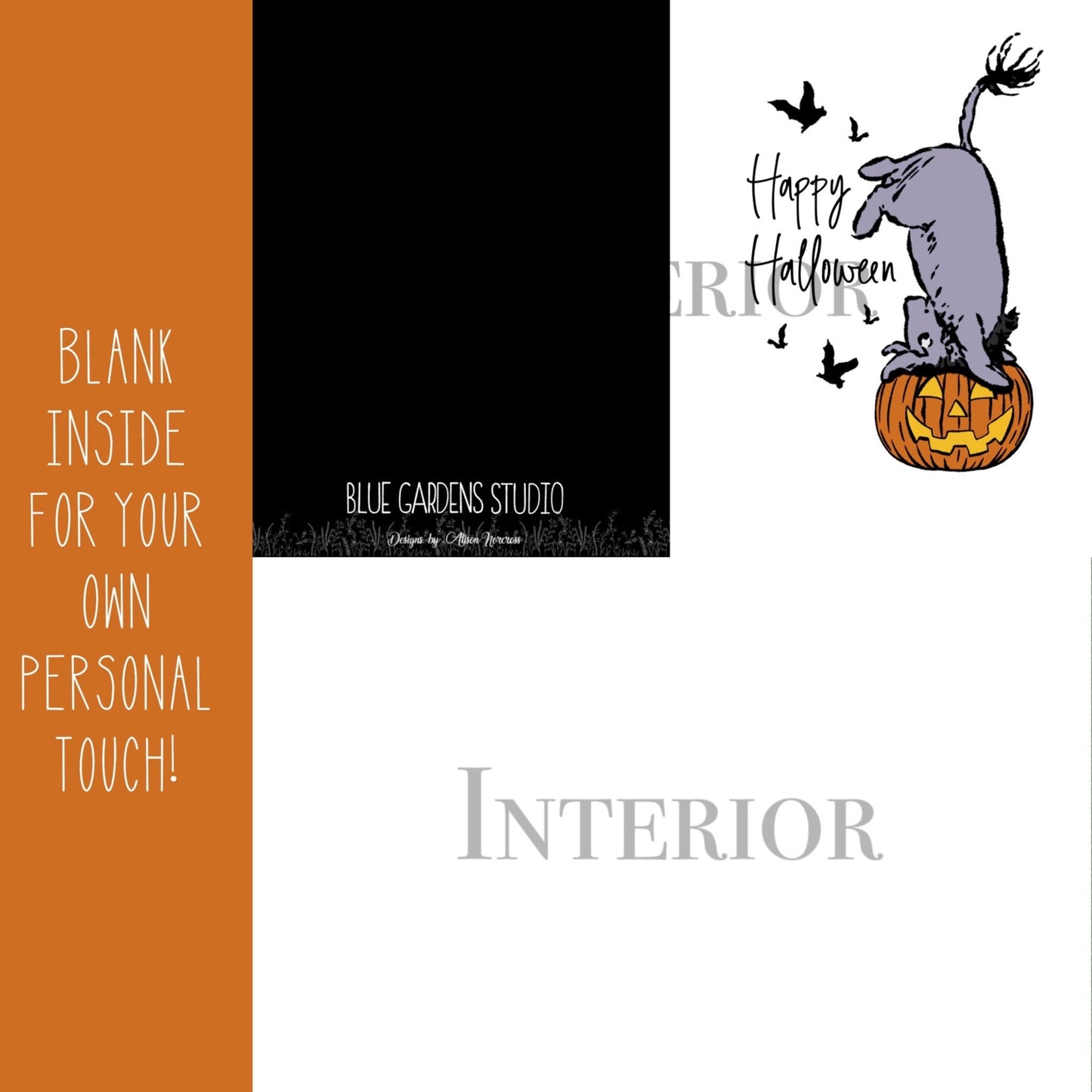 Classic Winnie the Pooh Halloween Card, Kids Halloween Card, Vintage Halloween, Halloween Greeting Cards, FREE SHIPPING, 4.25” x 5.5”