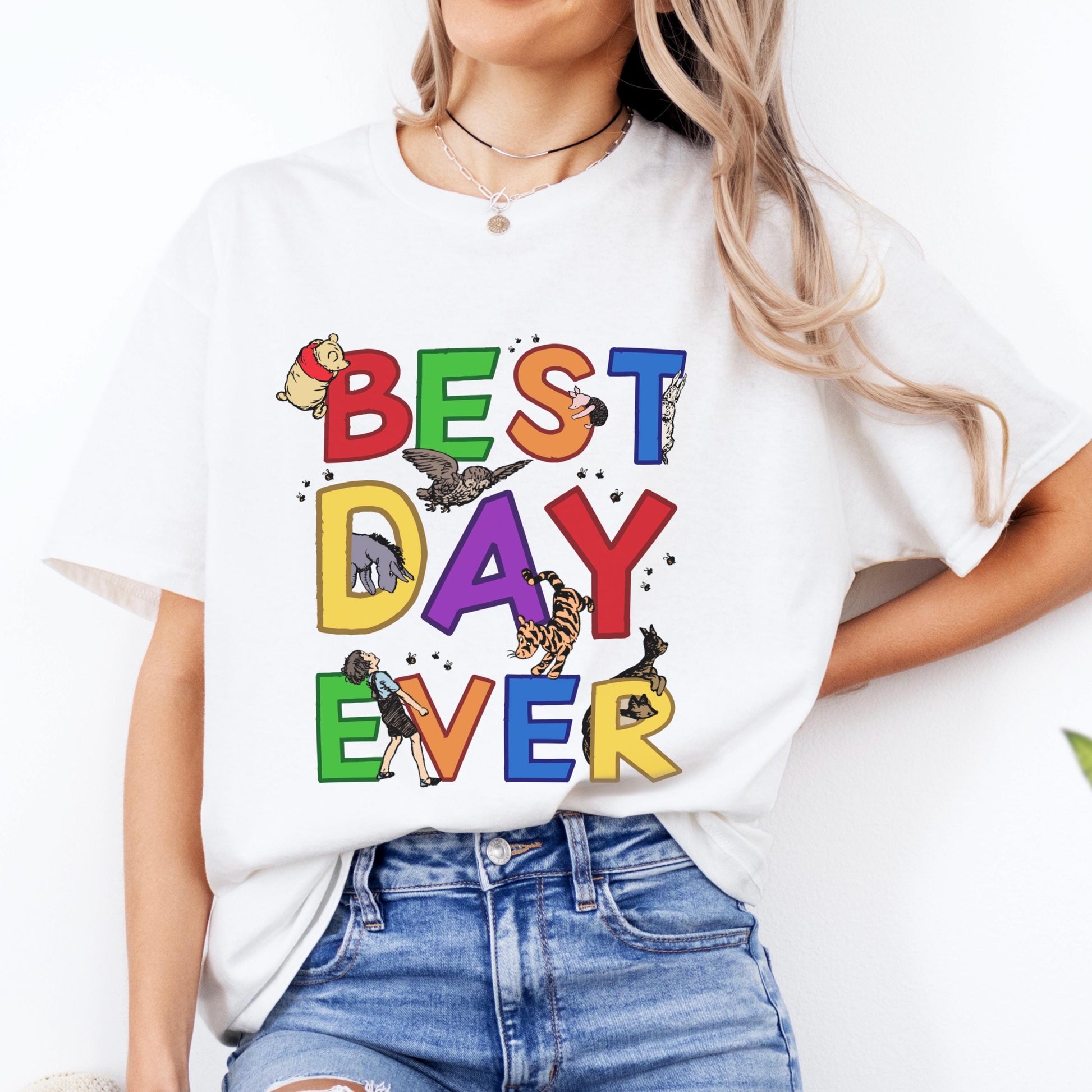 Best Day Ever Vacation T-Shirt, Winnie the Pooh Tee, Family Trip Shirt, Magical Vacation Top, Family Matching Outfit