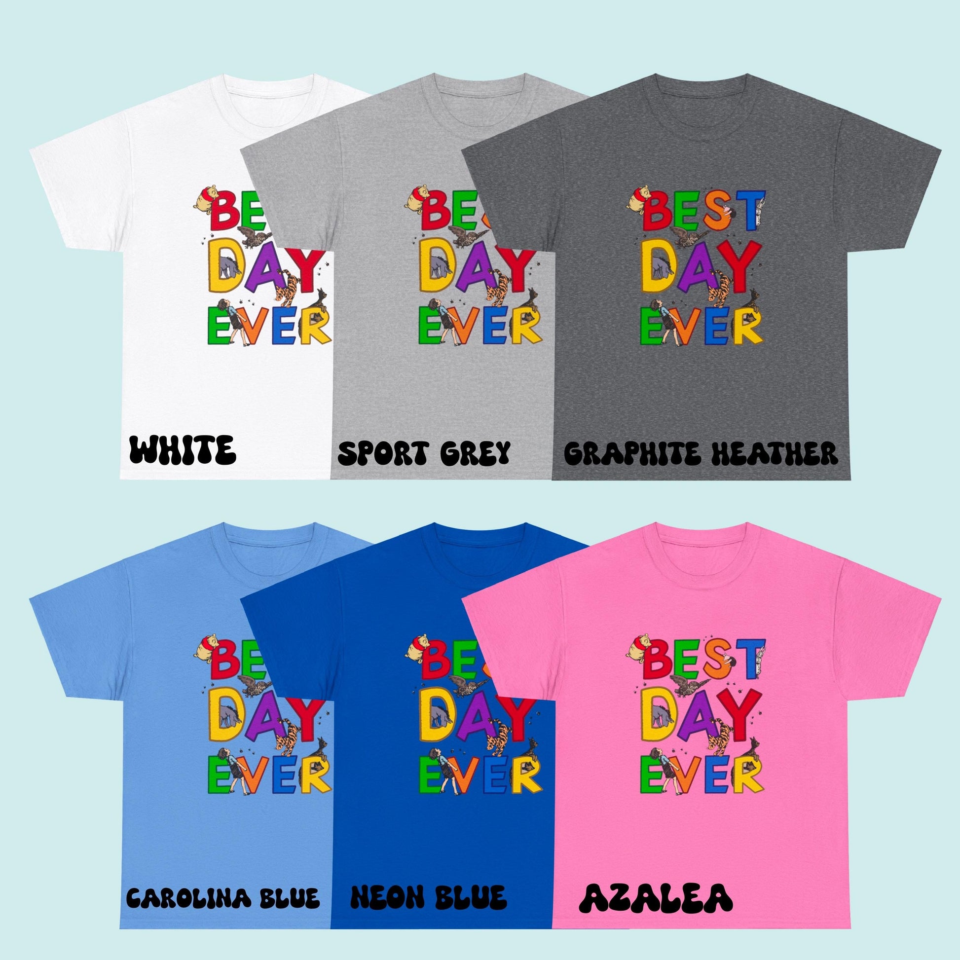 Best Day Ever Vacation T-Shirt, Winnie the Pooh Tee, Family Trip Shirt, Magical Vacation Top, Family Matching Outfit