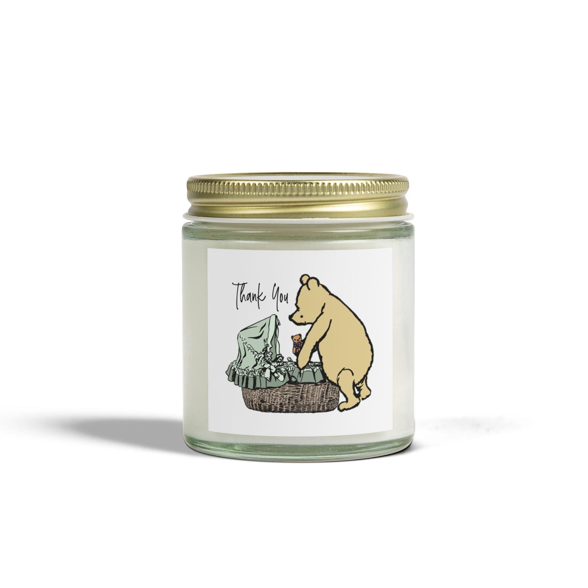 Scented Candles, Baby Shower Favor, Winnie the Pooh Theme, Soy Wax, Gift for Guests, 4 oz, Single Candle