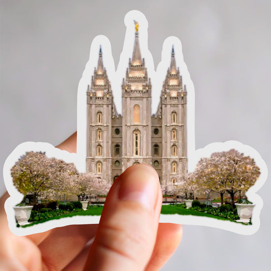 Salt Lake City Temple Kiss-Cut Stickers - LDS Decal, Religious Sticker, Vinyl Sticker, Utah Gift, Temple Sticker